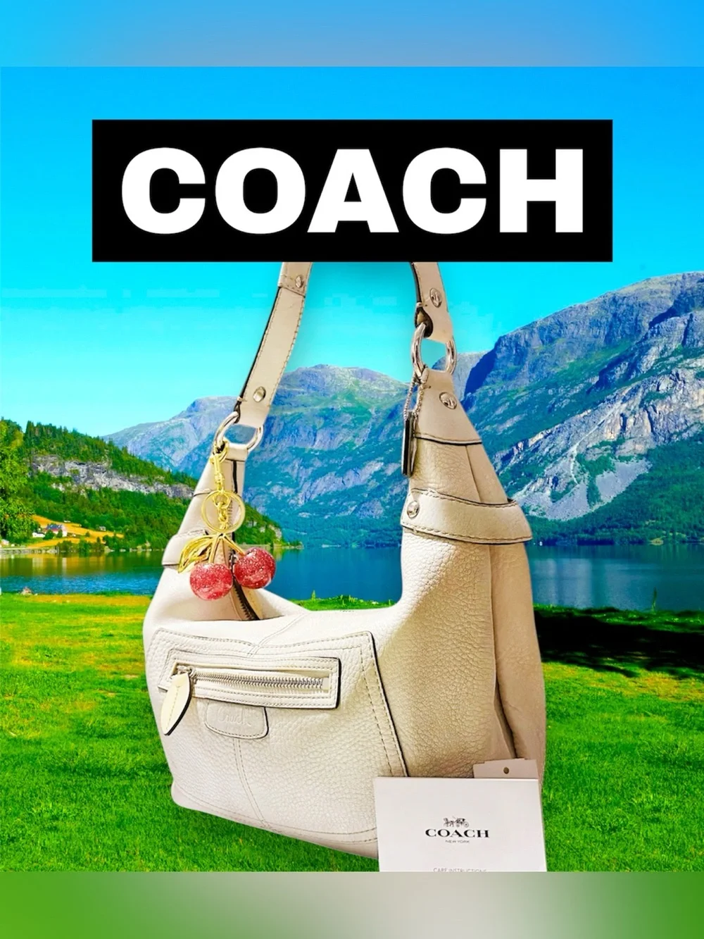 Vintage style Coach soho Shoulder Bag Cream soft Leather - Picture 7 of 17
